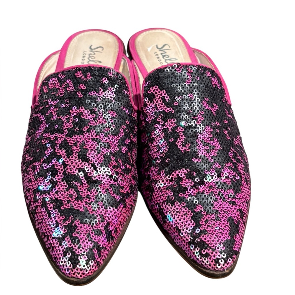 Shellys London Sequin Slip On Mules Shoes size 8.5